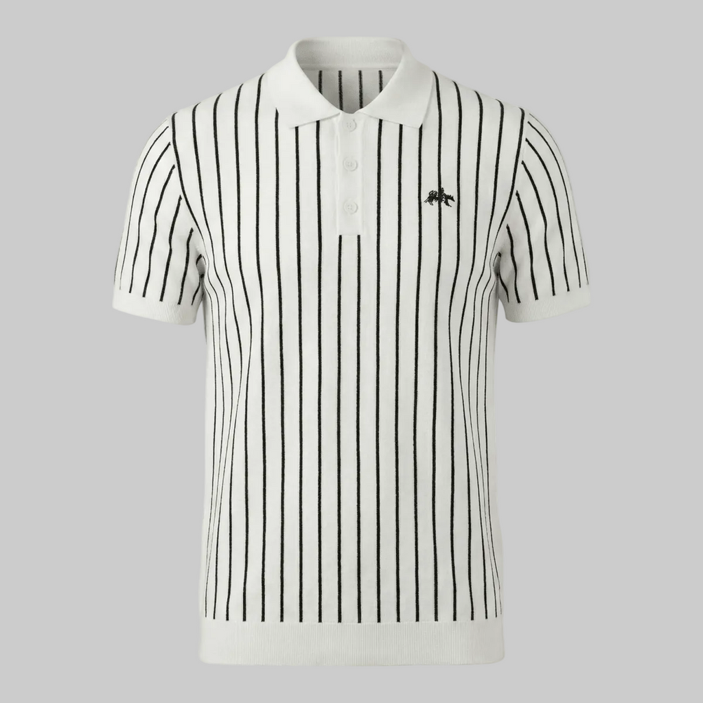 Striped Knitted Polo - Inland Grove