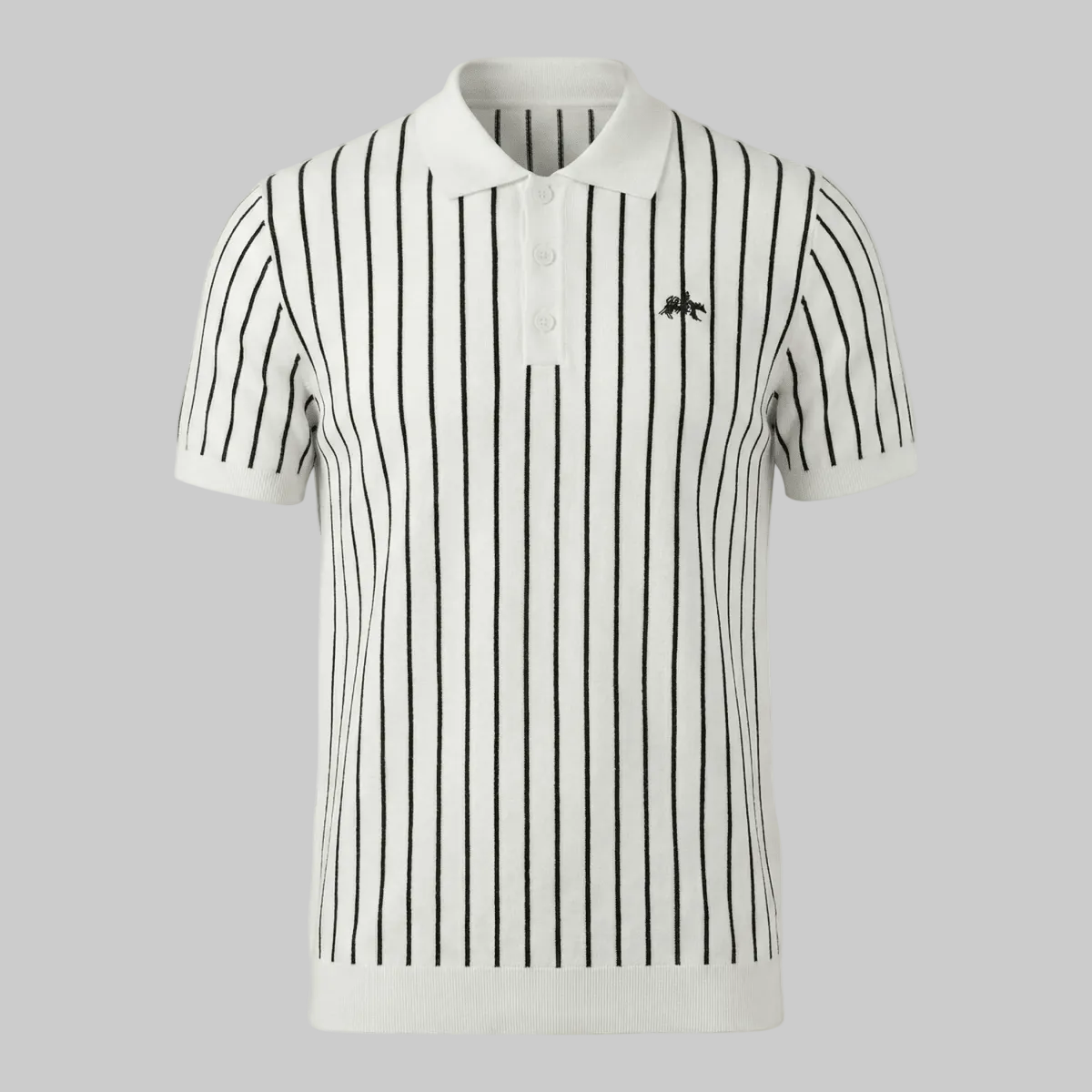 Striped Knitted Polo - Inland Grove